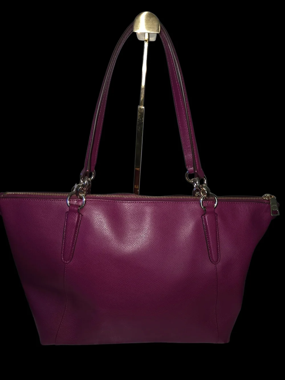 Coach Leather Magenta Tote Bag